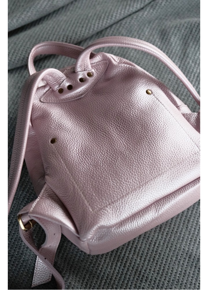 Рюкзак из натуральной кожи "Розовая пудра"